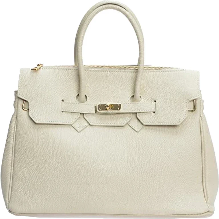 Beige Leather Handbag for Women