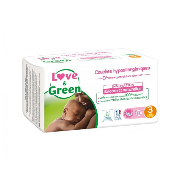Love&Green Hypoallergenic Diapers T3 4 to 9 kg x52