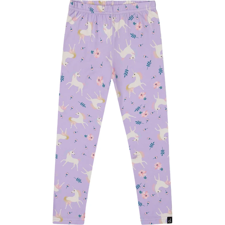 Lilac Unicorn Stretch Jersey Leggings - Little Girl