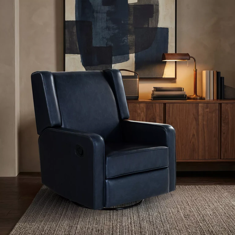 Erickson Swivel Rocker Recliner :- Navy