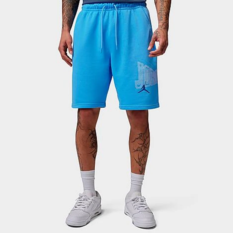 Jordan Men's Brooklyn Graphic 9" French Terry Shorts in University Blue/Midnight Navy Size: XS