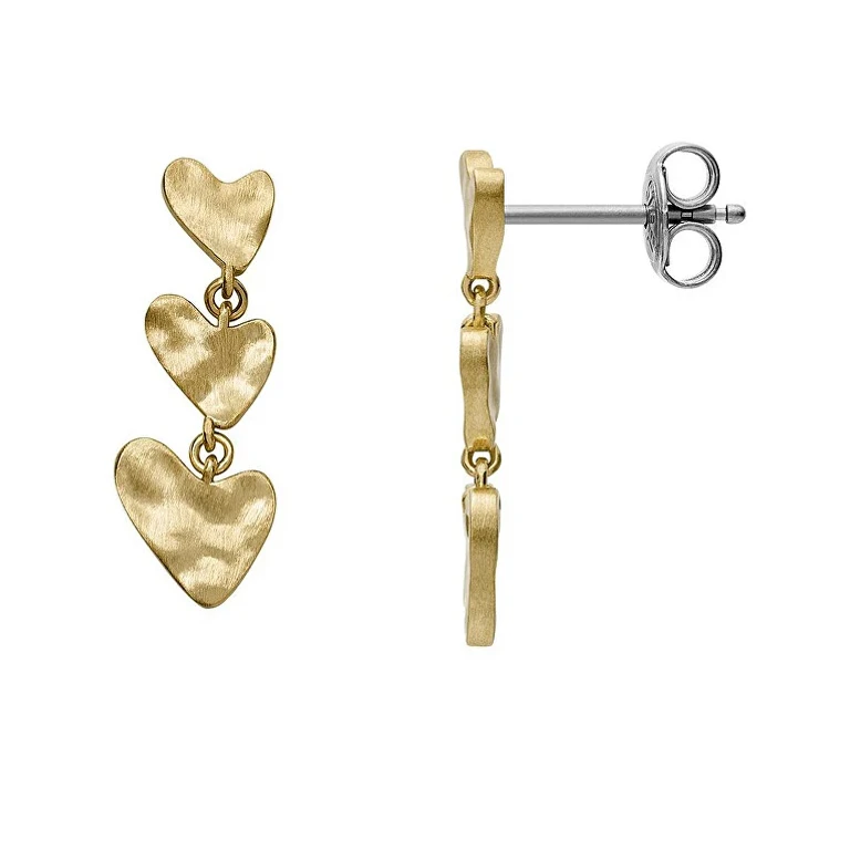 Anja Hearts Long Gold-Plated Earrings Skj5011710