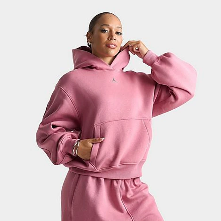 Jordan Women's Brooklyn Fleece Pullover Hoodie in Desert Berry Size: XS