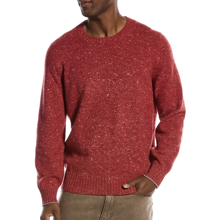 Red Cashmere Crewneck Sweater