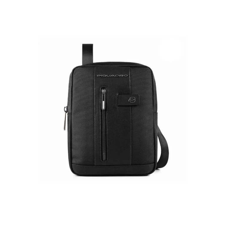 , Slip 2, Nylon and leather, Fabric shoulder bag, Black, CA1816BR2/N, Men's
