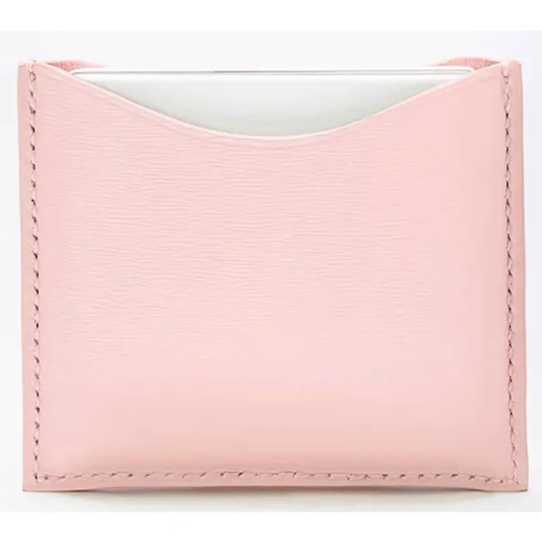 Compact pink leather case La Bouche Rouge