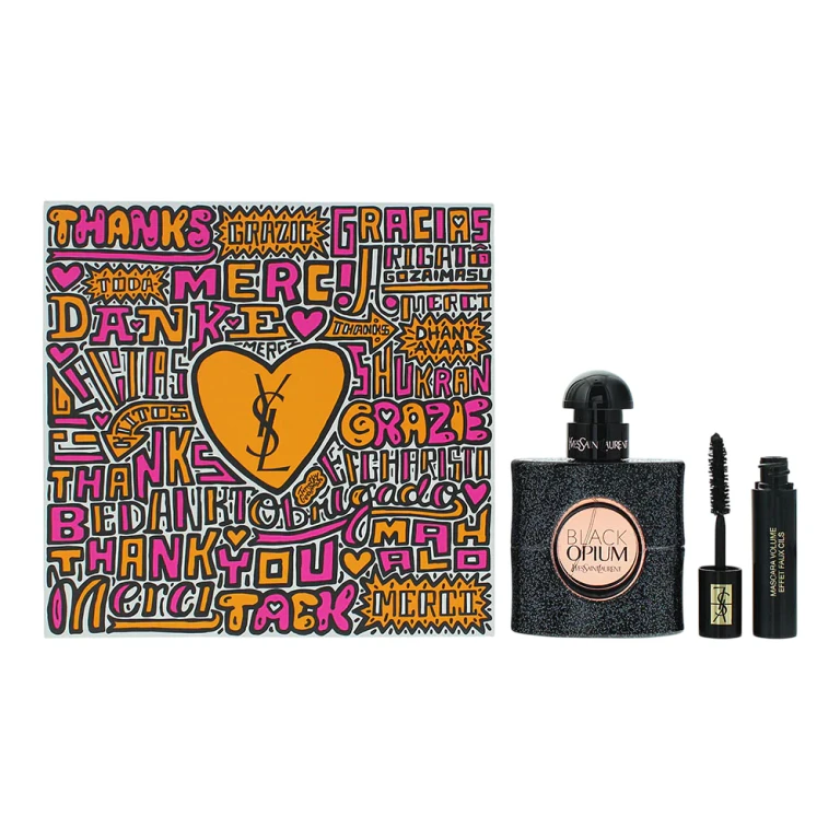 Set Yves Saint Laurent: Black Opium Eau de Parfum for women 50 ml + Mascara Volume Effet Faux Cils Black 2 ml *Miniature