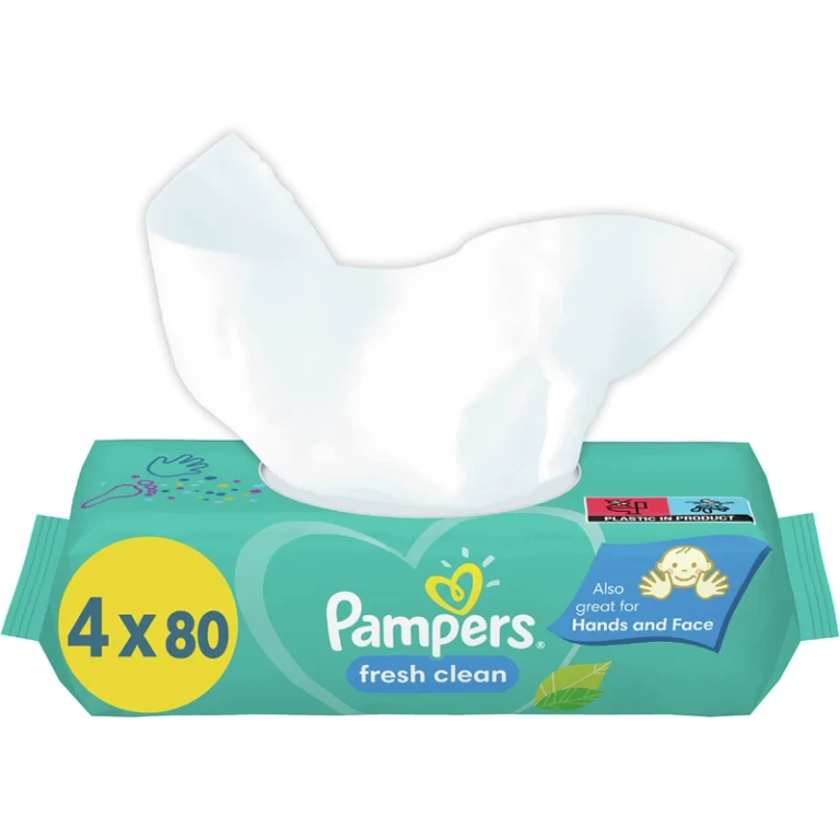 Fresh Clean Baby Wet Cleansing Wipes for Sensitive Skin 4x80pcs
