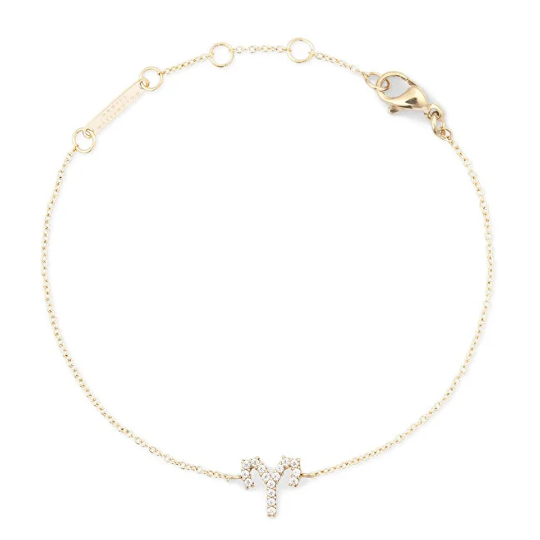 Aries Zodiac Crystal Gold-Plated Chain Bracelet Dw00400907