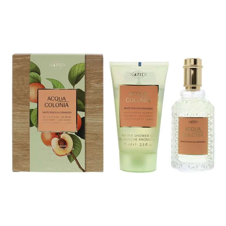 Set 4711: Acqua Colonia White Peach and Coriander Eau de Cologne Unisex 50 ml + Acqua Colonia White Peach and Coriander Moisturising Body Shower Gel A