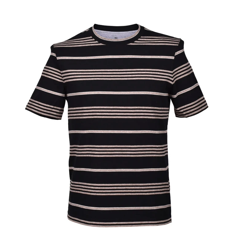 Black Striped Crew Neck T-Shirt