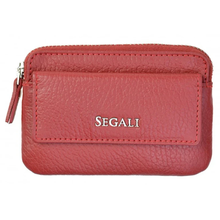 Unique Leather Mini Wallet-Keychain 7483 red