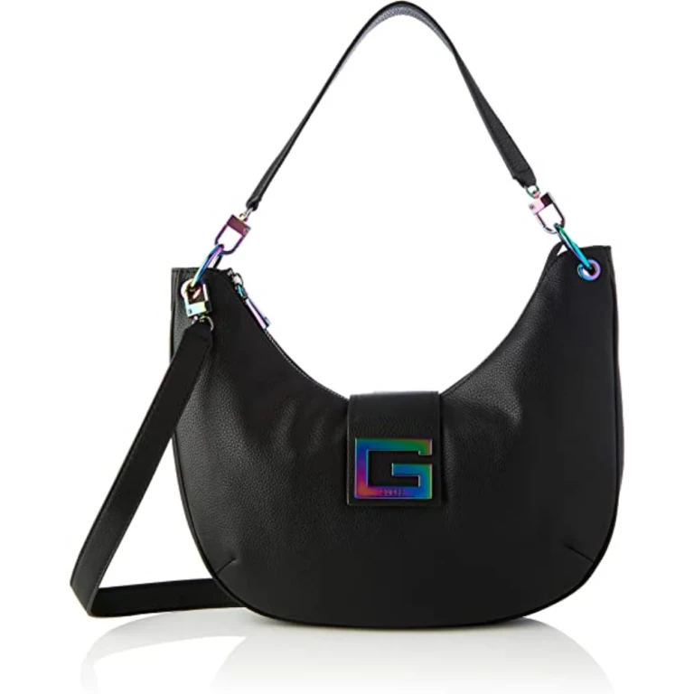 Brightside Polyurethane and Fabric Bag Large Black Hobo For women