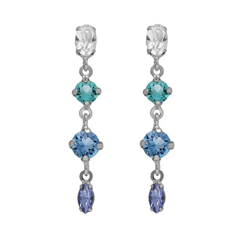 Silver Drop Earrings with Lisbon Crystals A4791-Mht