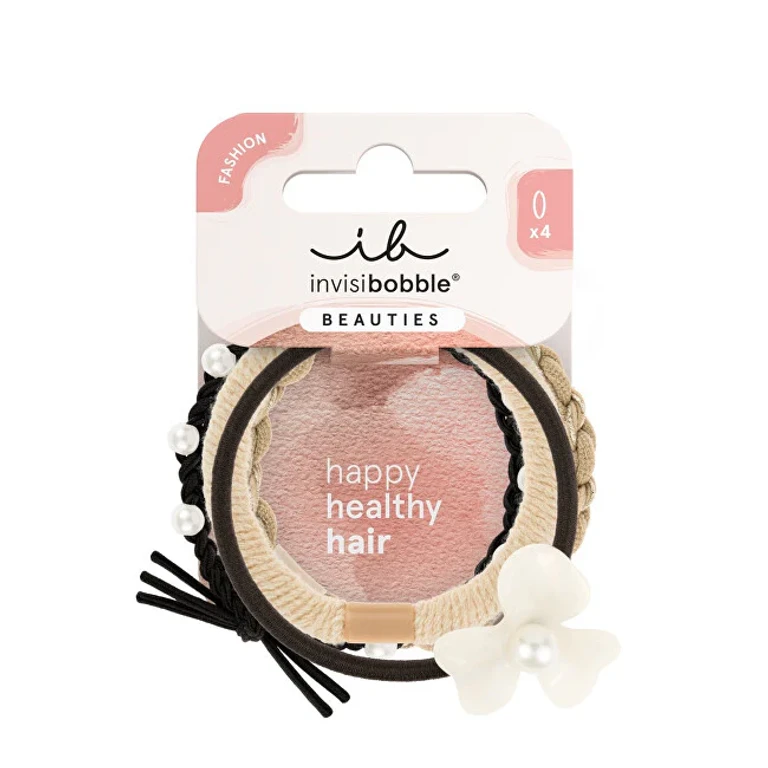 Beauties Flower Pearl Hair Ties 4 Pieces
