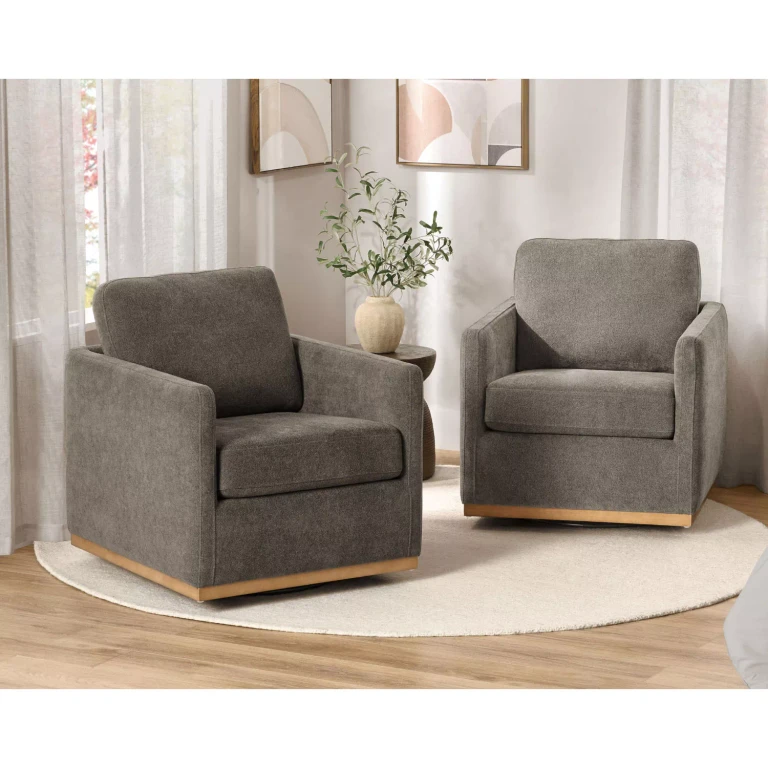 Modern Classic Fabric Swivel Chair:- Ash