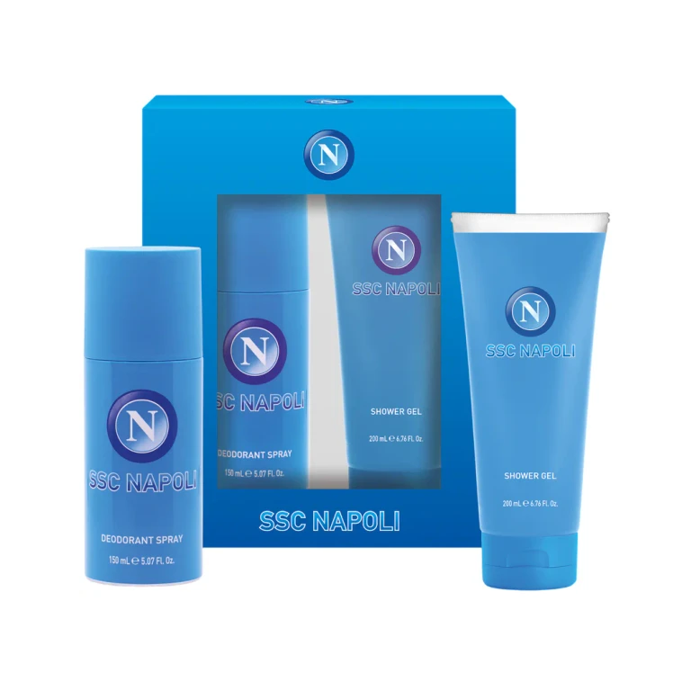 Set Ssc Napoli: Napoli Shower Gel Cleanser for All Skin Types 200 ml + Napoli Antiperspirant Deodorant Spray for Men 100 ml