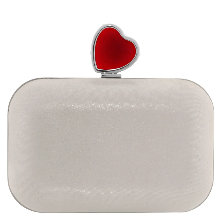 Micro Cloud Heart Clasp Clutch Bag with Chain Strap