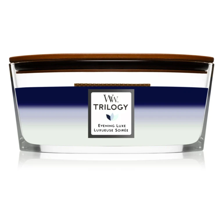 Trilogy Evening Luxe Scented candle with wooden wick (hearthwick) 16 oz