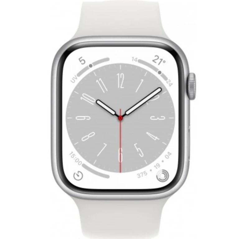 Watch Series 8 45mm Gps + Cellular Stainless Steel Silver + White Sport Band 32gb HG2