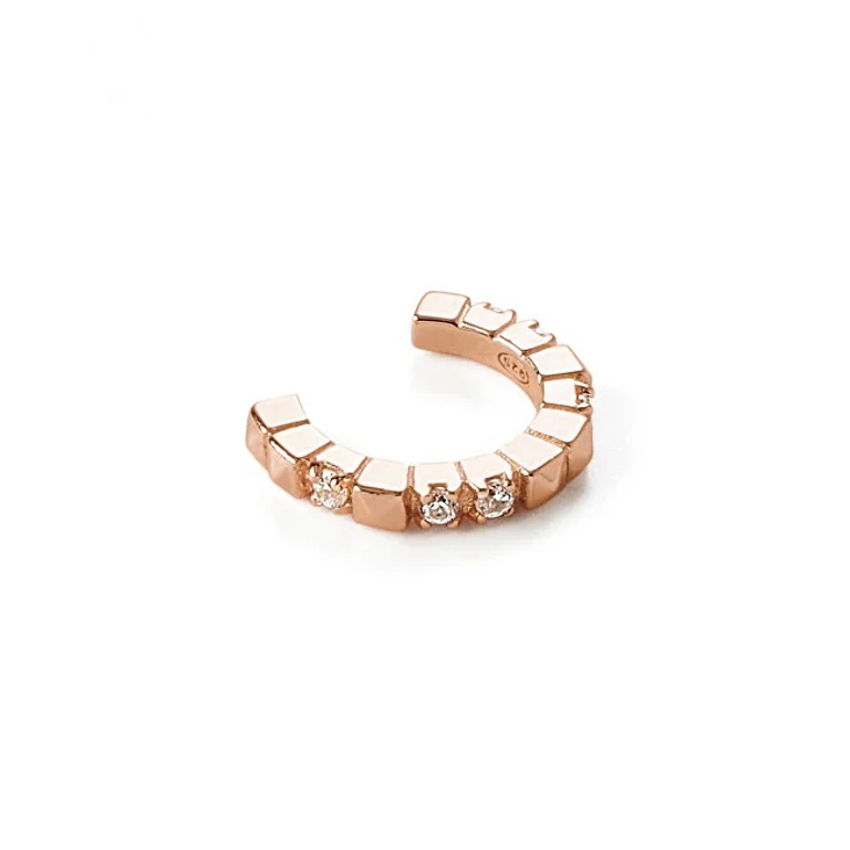 Modern Single Earrings in Bronze with Cubic Zirconia Rzo037