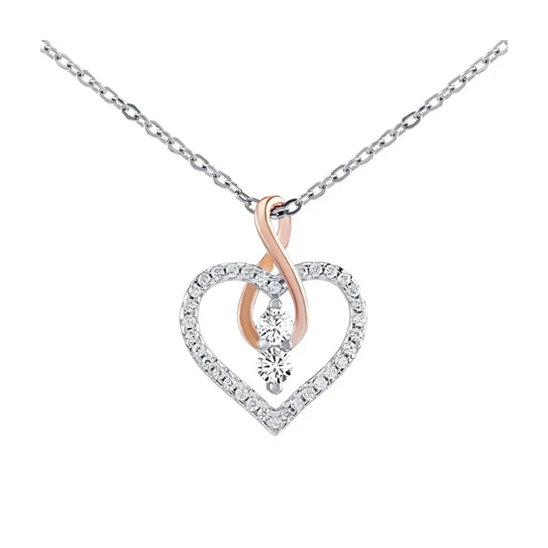 Heart and Infinity Shaped Pendant Necklace in Sterling Silver Camilla with Brilliant Zircons Dcc1607028N