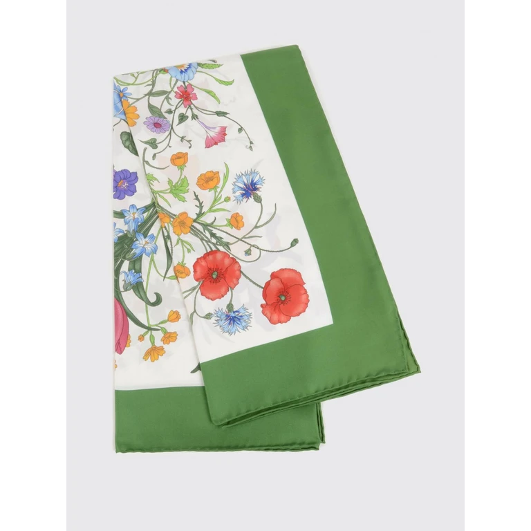 Silk Twill Scarf with Floral Print (8210613G0019067)