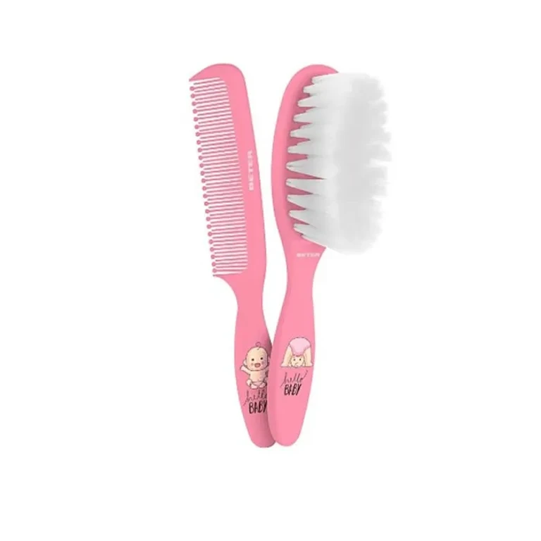 Brush and comb set Beter Baby pink