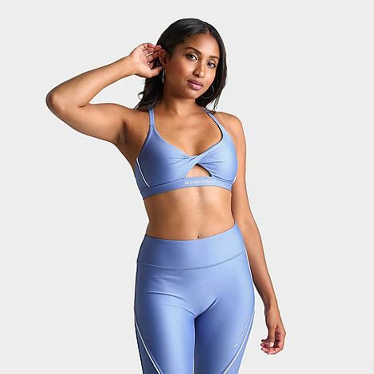 Women's Piping Twist Sports Bra in Blue Float/White Size: XS