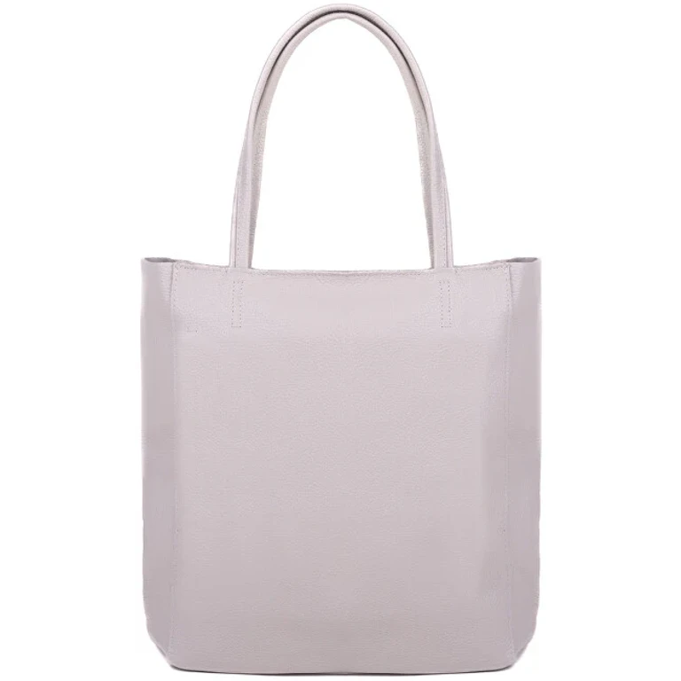 Women's Leather Handbag adele light gray