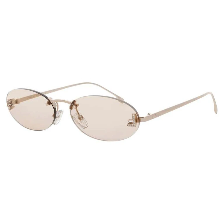 Ladies Gold Tone Rectangular Sunglasses FE4075US28Y