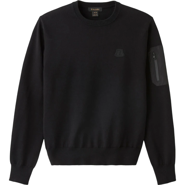 Cotton Pocket Crew Neck Sweater - Men's