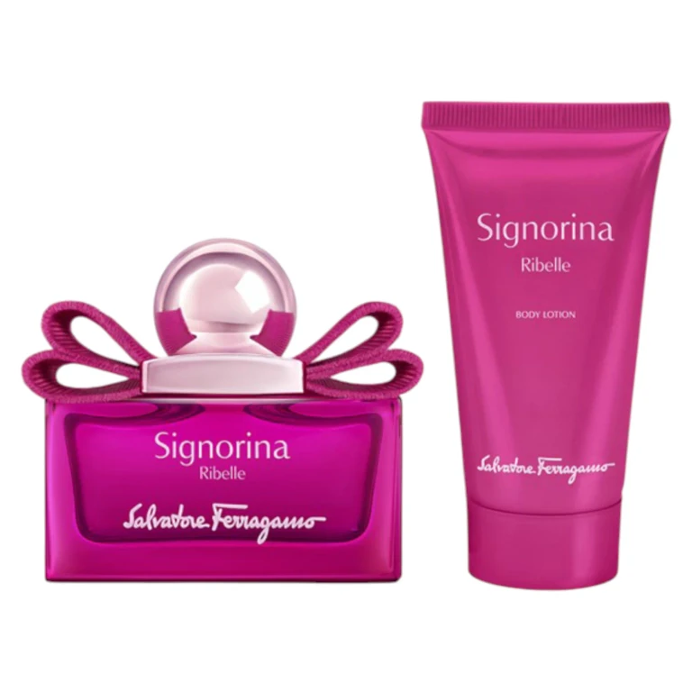 Set Salvatore Ferragamo: Signorina Ribelle Eau De Parfum For Women 30 ml + Signorina Ribelle Hydrating Body Lotion 50 ml