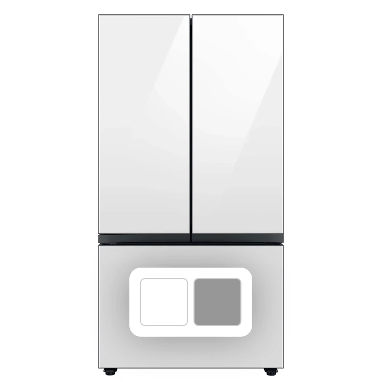 Bespoke 30 Cu. Ft. Smart 3-Door French-Door Refrigerator (White Glass):- White Glass