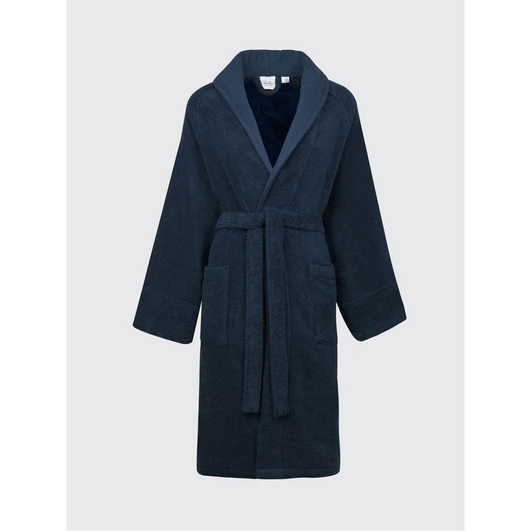 Fiocco Hooded Cotton Terry Bathrobe with Belt (2021722BLU)