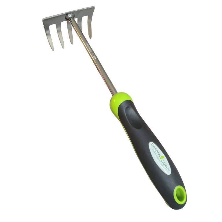 Garden Guru Stainless Steel Hand Rake Cultivator Tiller Tool