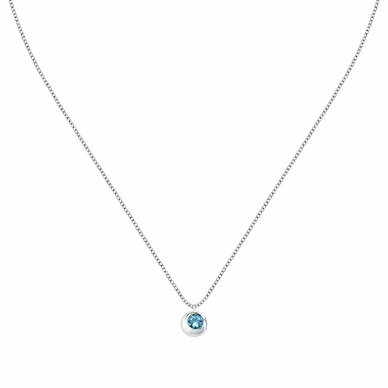 Charming Silver Necklace With Semi-Precious Topaz Saxn06