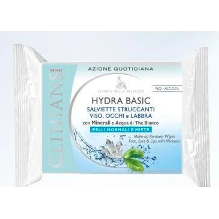 Hydra Basic Makeup Remover Wipes for Face, Eyes, and Lips, Normal to Combination Skin, 25 Pieces