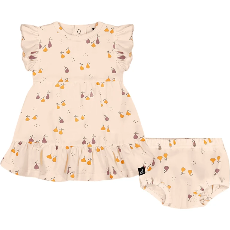 Printed Organic Cotton Dress and Bloomer Set - Baby Girl