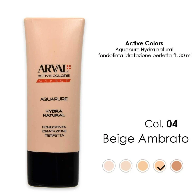 AQUAPURE - Hydra-natural n. 04 - amber beige perfect hydration foundation ft 30ml
