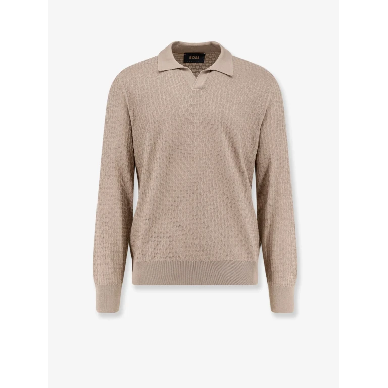 Silk Sweater With Leather Detail