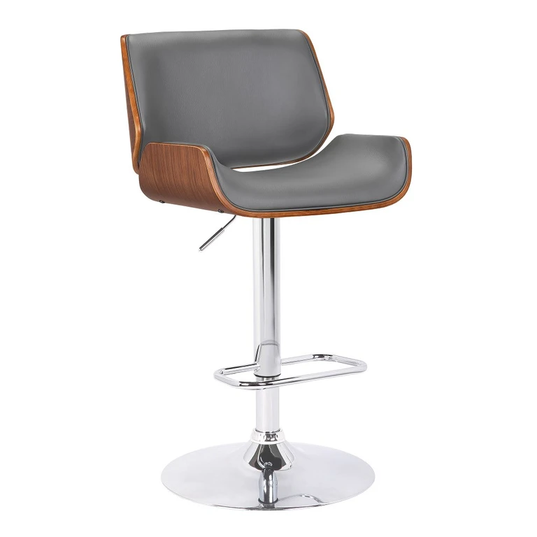 London Gray Swivel Adjustable Bar Stool