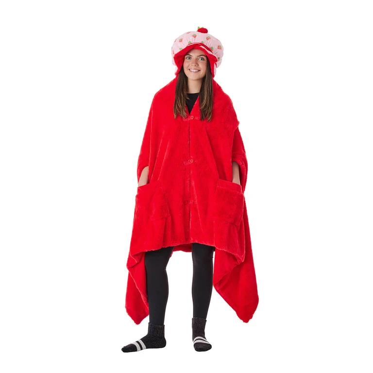 Strawberry Shortcake 43' X 81' Hooded Blanket:- Strawberry Shortcake