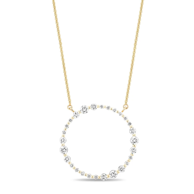0.80 CT. T. W. Open Circle Round Cut Diamond Necklace in 14K Gold
