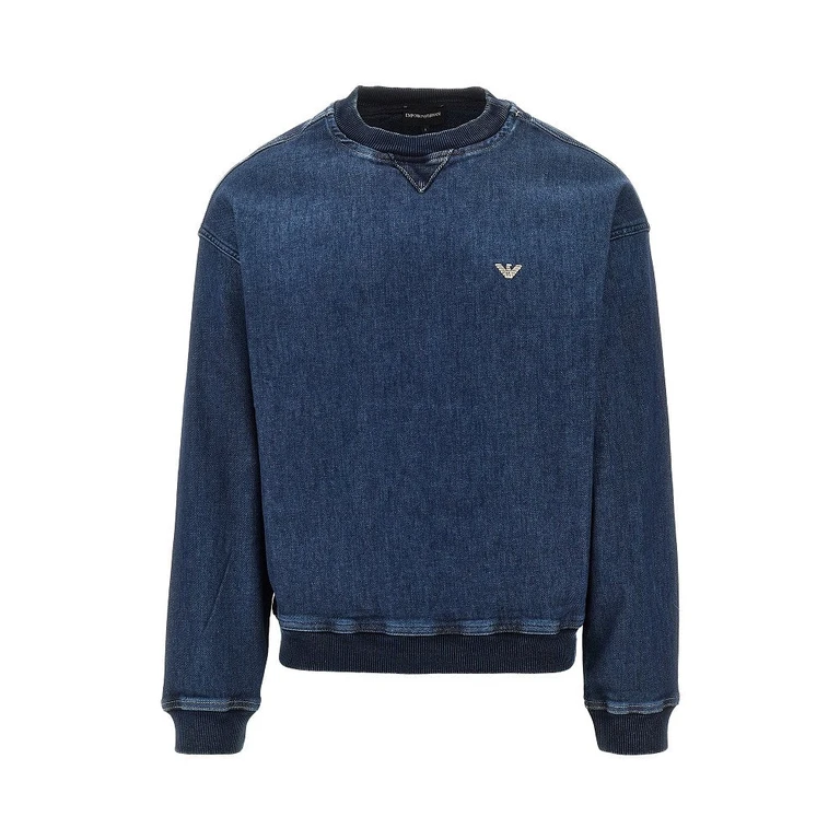 Denim crewneck sweatshirt Man S