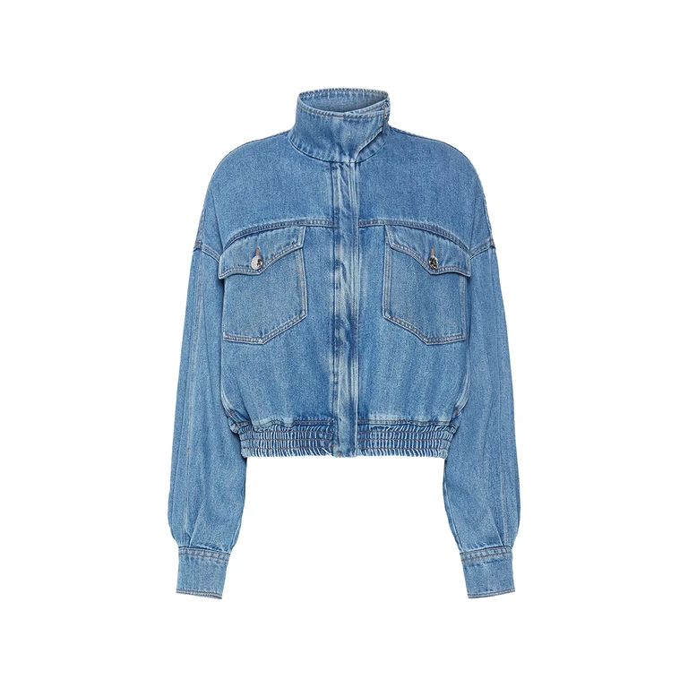 Elasticated-waist Denim Jacket
