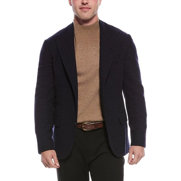 Navy Wool Tailored Blazer