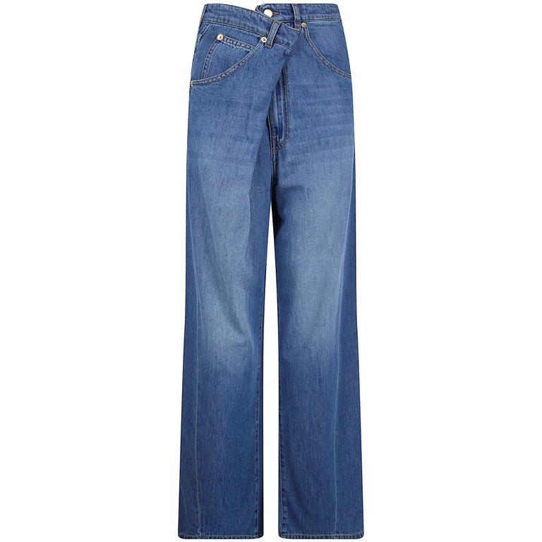 "Ines" Fold Over Tencel Denim
