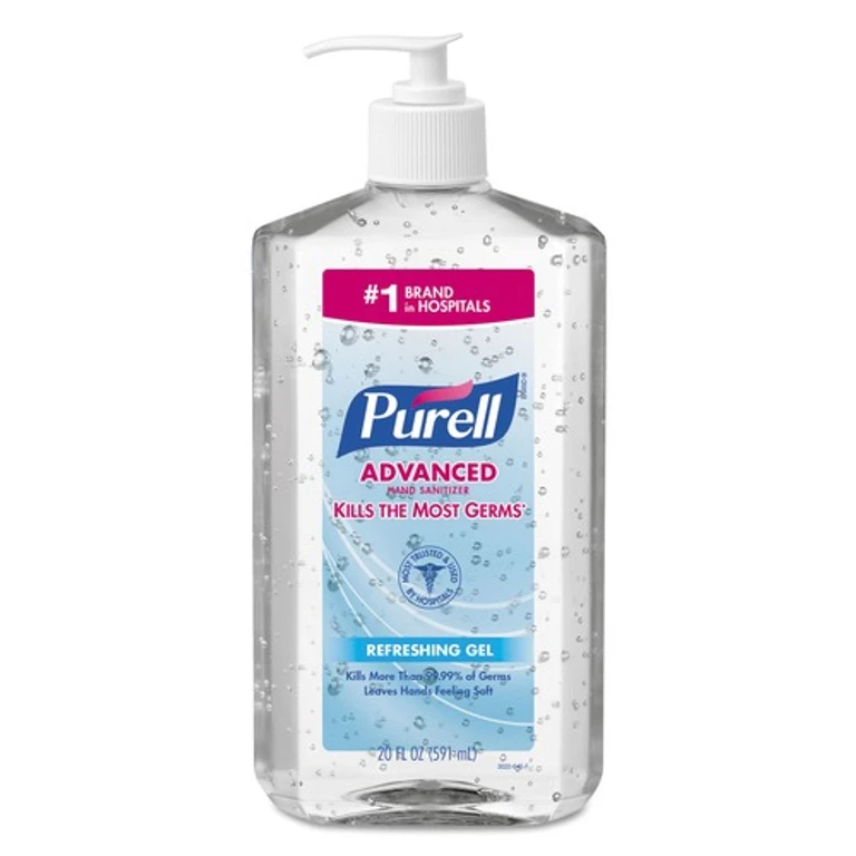 3023-12 20 oz. Pump Bottle Advanced Refreshing Gel Hand Sanitizer - Clean Scent