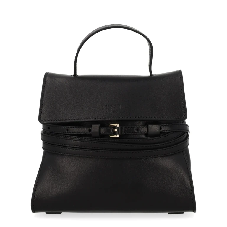 Leather Handbag Tie Me Black